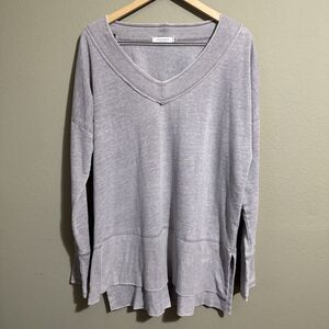 Mod-O-Doc Women's Slub Jersey V-Neck Tunic, Grey Large